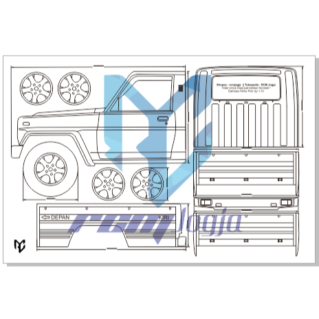 Pola Miniatur Mobil Daihatsu Hiline Pick Up