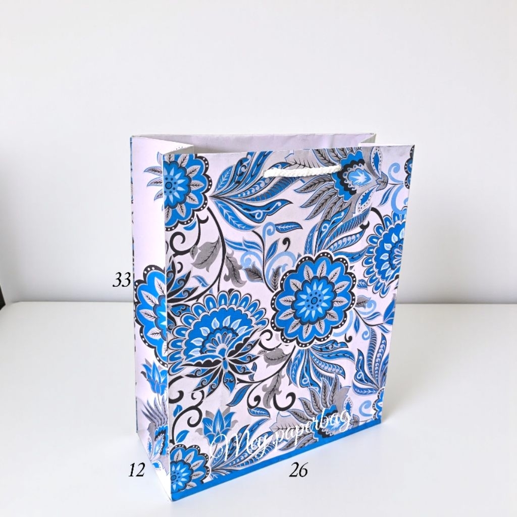 Paper Bag Motif Uk 26x33 Shopping Bag Bunga