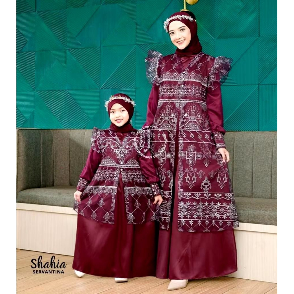 Sahiha Gamis Ibu dan Anak | Set Couple Gamis Ibu dan Anak - Gamis Ibu dan Anak Murah | Couple Gamis 