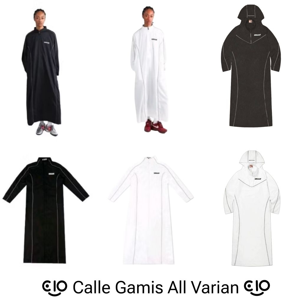 {TERJANGKAU 100% ORIGINAL} Gamis Calle Jubah V1/V2/V3 Black & White Original Qamis Calle