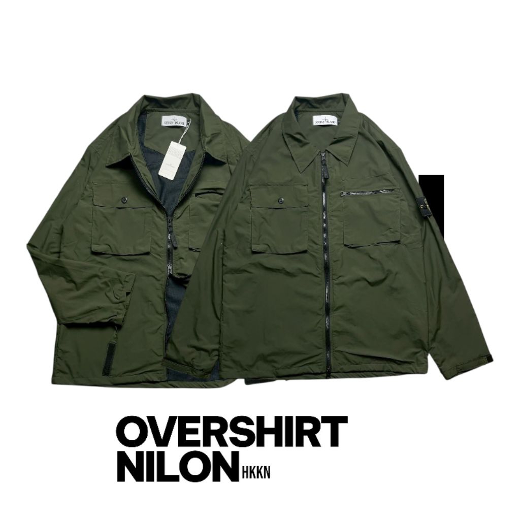 HAKKAN STORE - JACKET NYLON OVERSHIRT OVS - GREEN ARMY