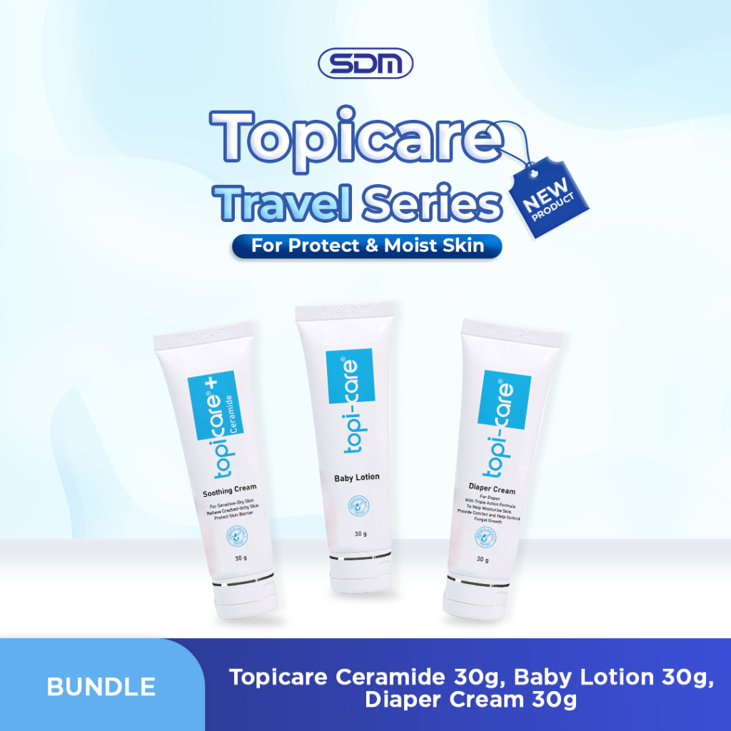 Topicare Travel Series (Topicare + Ceramide Soothing Cream, Topicare Diaper Cream, Topicare Baby Lot