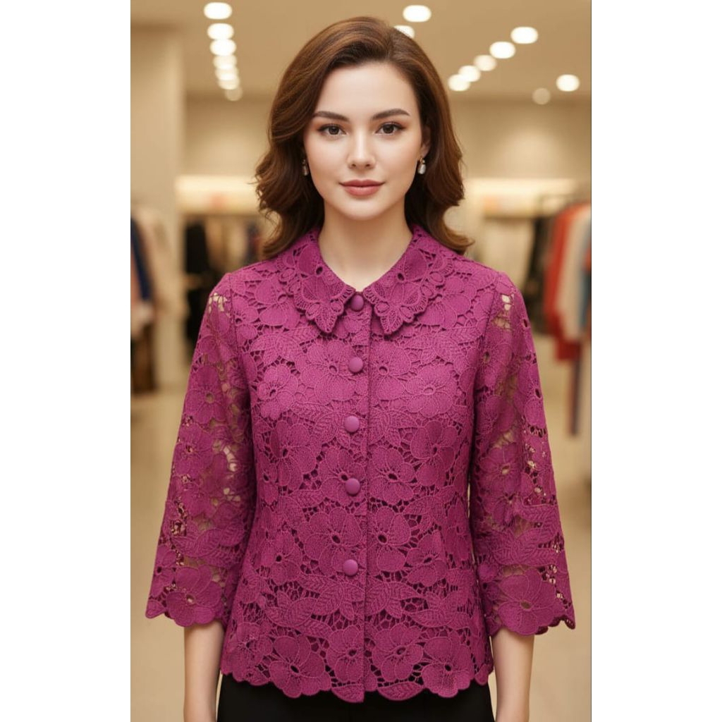 Atasan Brukat Kancing Bulat 2379/Atasan Brukat Premium/Atasan Brukat Rumahbutikbelicia