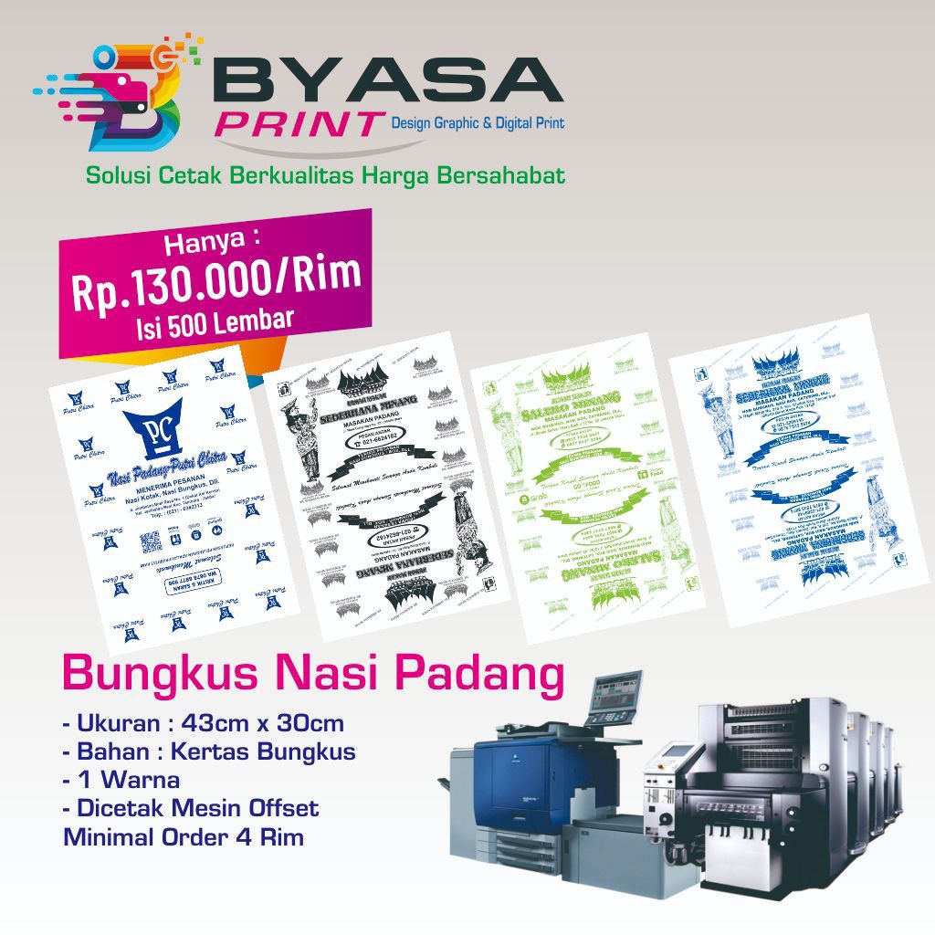 Cetak Bungkus Nasi padang termurah