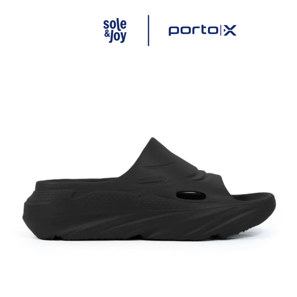 Porto X Oscar Black - Sandal Selop Karet Sandal Unisex Soleandjoy