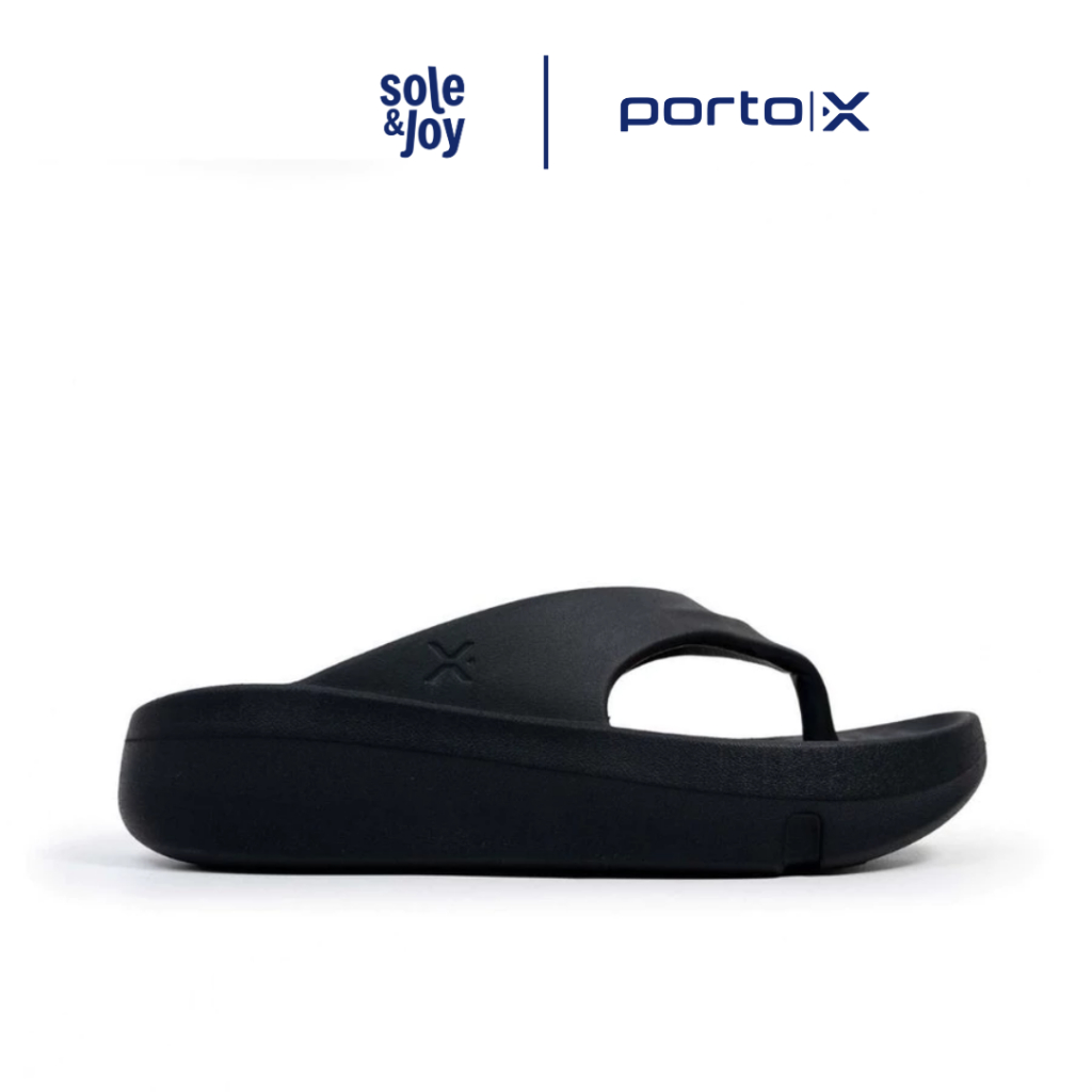 Porto X Aalto Black - Sandal Jepit Karet Sandal Unisex Soleandjoy