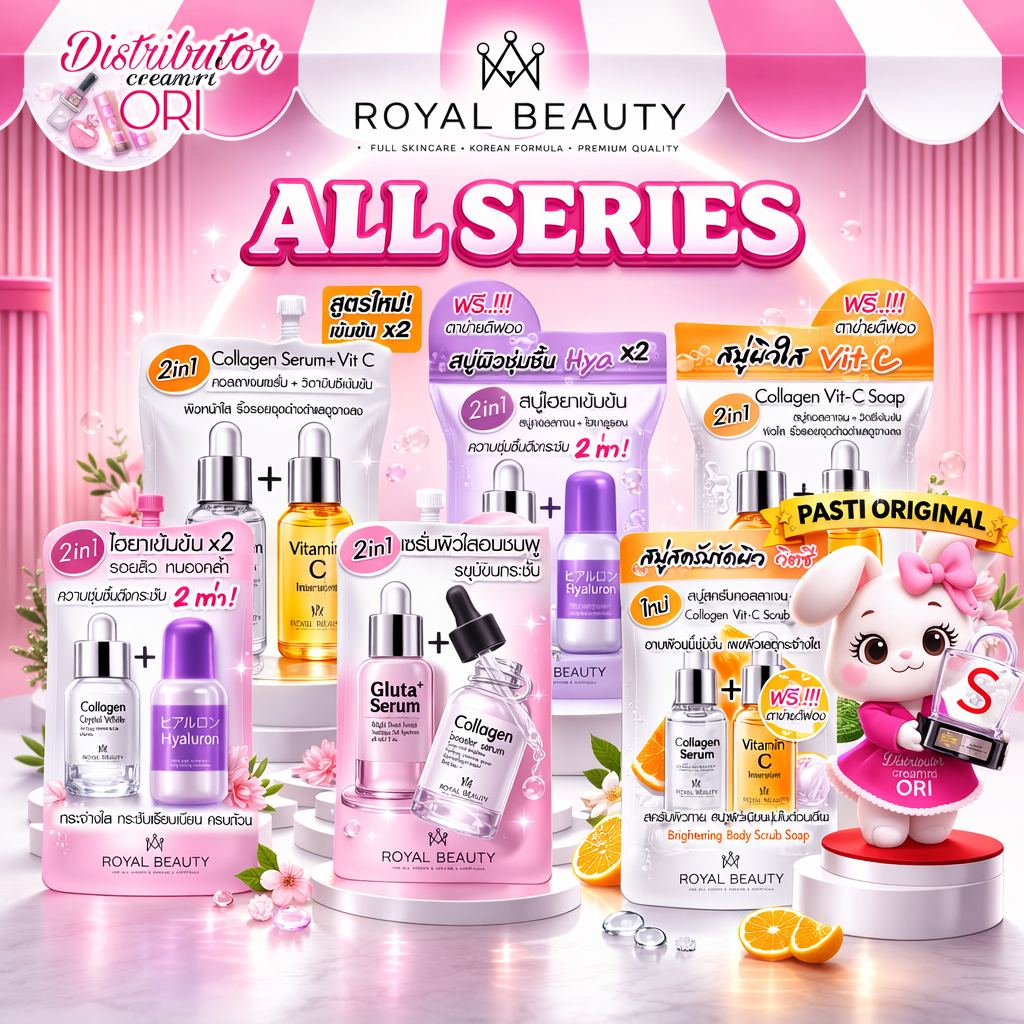 ROYAL BEAUTY All Series | SERUM COLLAGEN + VIT C | SABUN COLLAGEN + VIT C | SCRUB SABUN C | Hyaluron