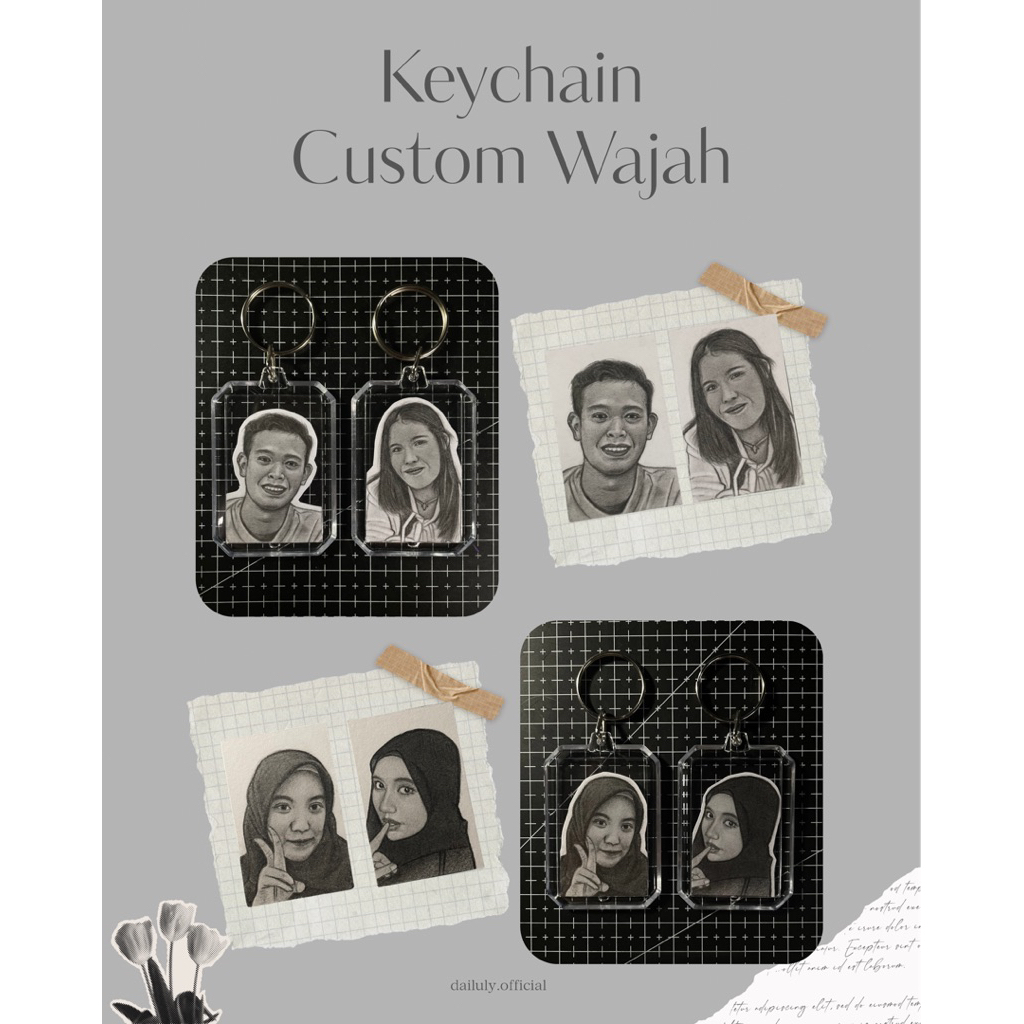 Keychain costum lukisan mata dan playlist spotify