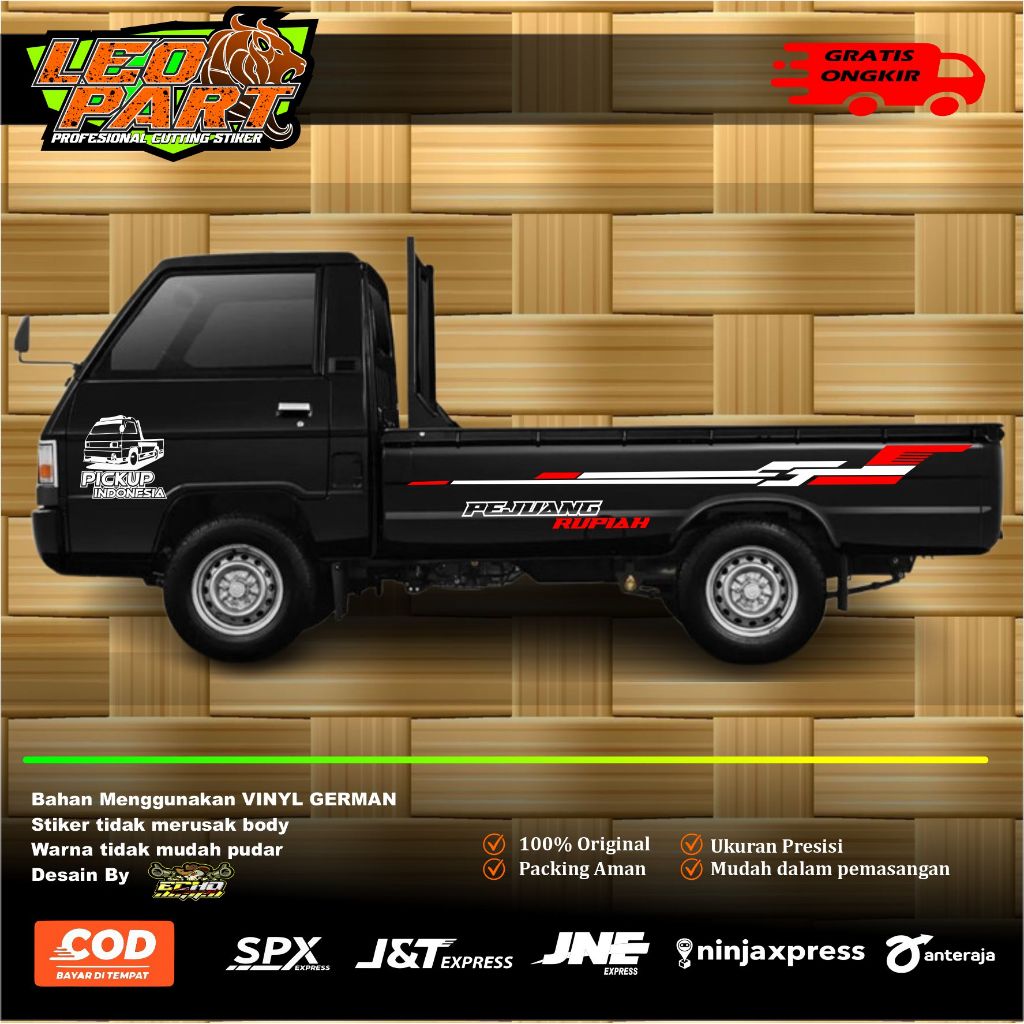 2Pcs Sepasang | Stiker Mobil L300 Pejuang | Stiker Cuting Mobil L300
