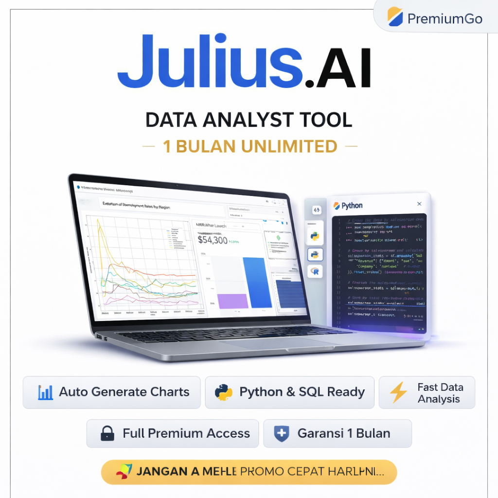 [24/7] Julius AI Pro Plan 14 Hari | Akun Sharing | Analisis Data Otomatis | Garansi Sesuai Masa Akti