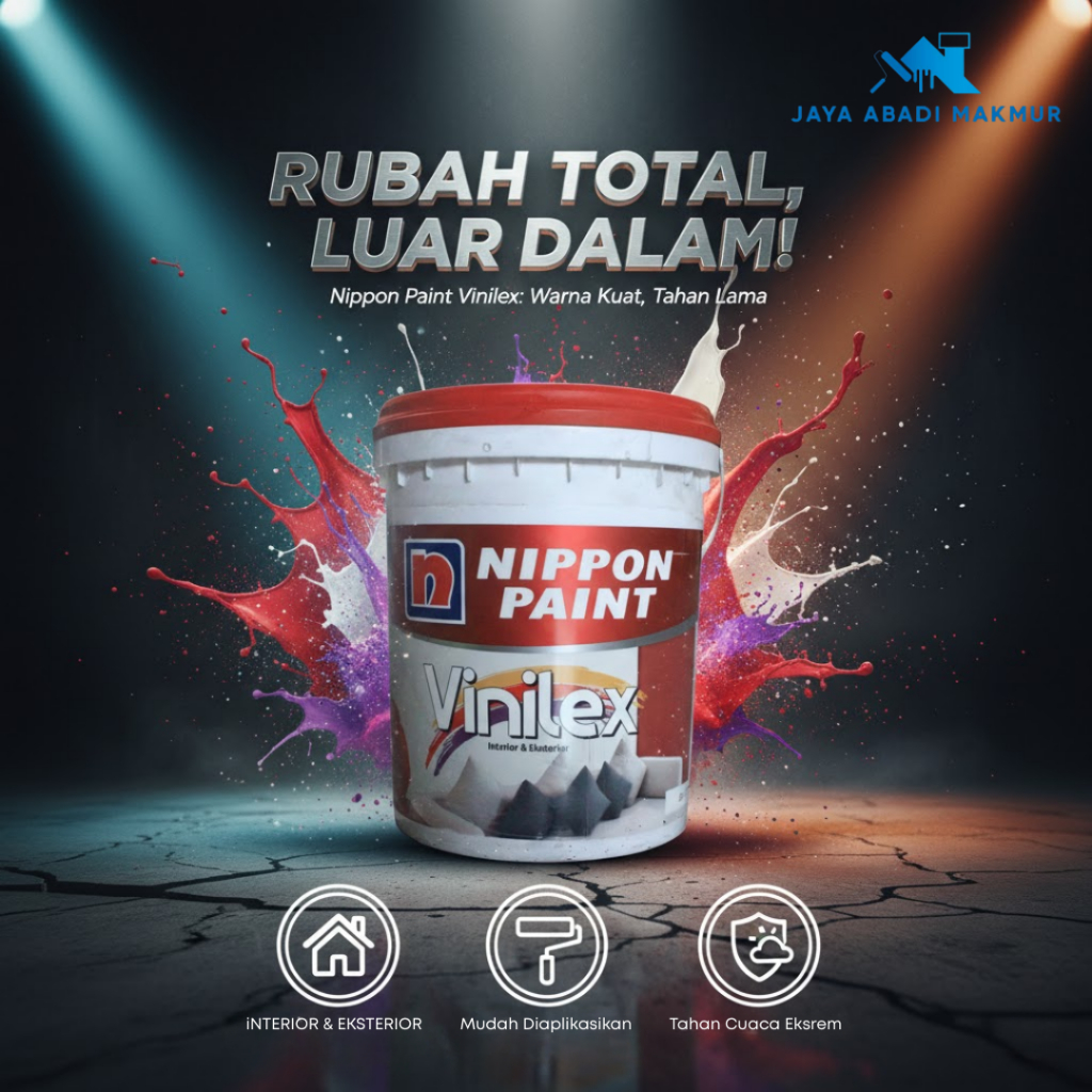 Nippon Paint Vinilex Cat Tembok Interior Eksterior 25 kg Anti Jamur / Nippon Paint Tinting (et 3)