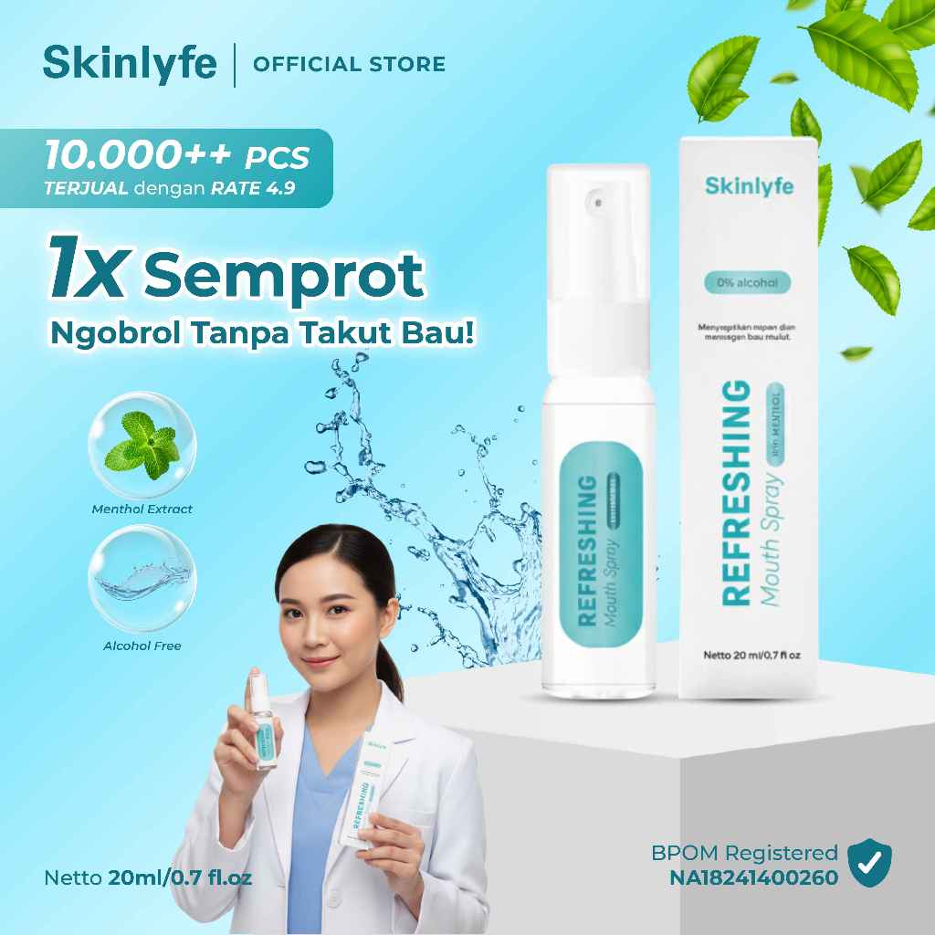 Skinlyfe Mouth Spray Penghilang Bau Mulut Semprotan Bau Mulut Pewangi Mulut