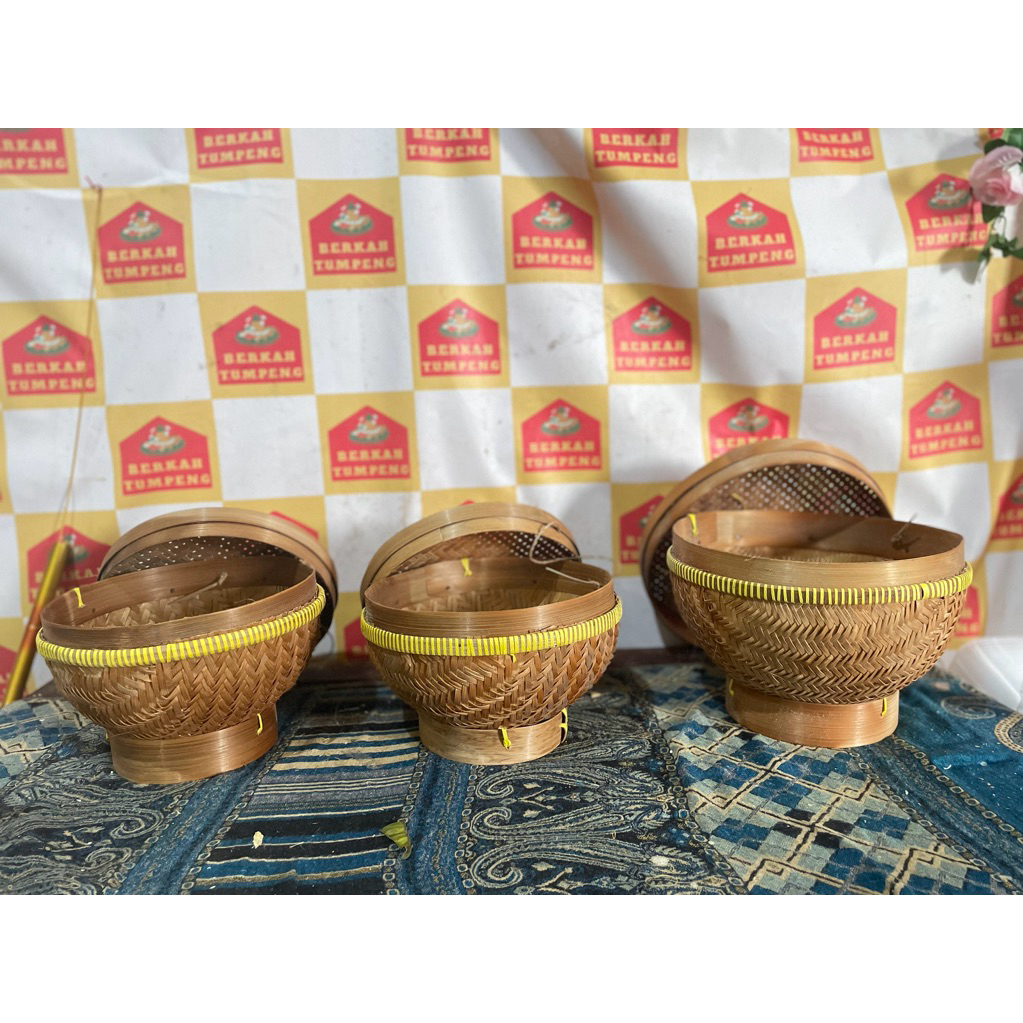 Ceting / Bakul Nasi + Tutup | Bahan Bambo