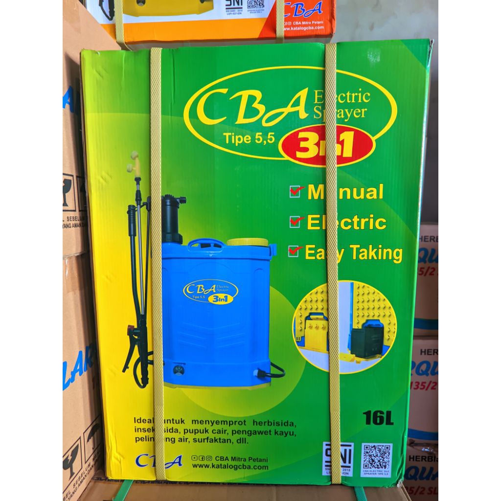 TANGKI SPRAYER ELEKTRIK CBA 3in1 (TIPE 5,5) - KAPASITAS 16 LITER, MANUAL & ELEKTRIK