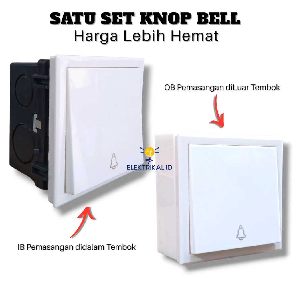 Saklar Switch Knop Bell MORGEN MG-70109 Listrik Pencetan Bell Pintu Kabel Listrik Tombol