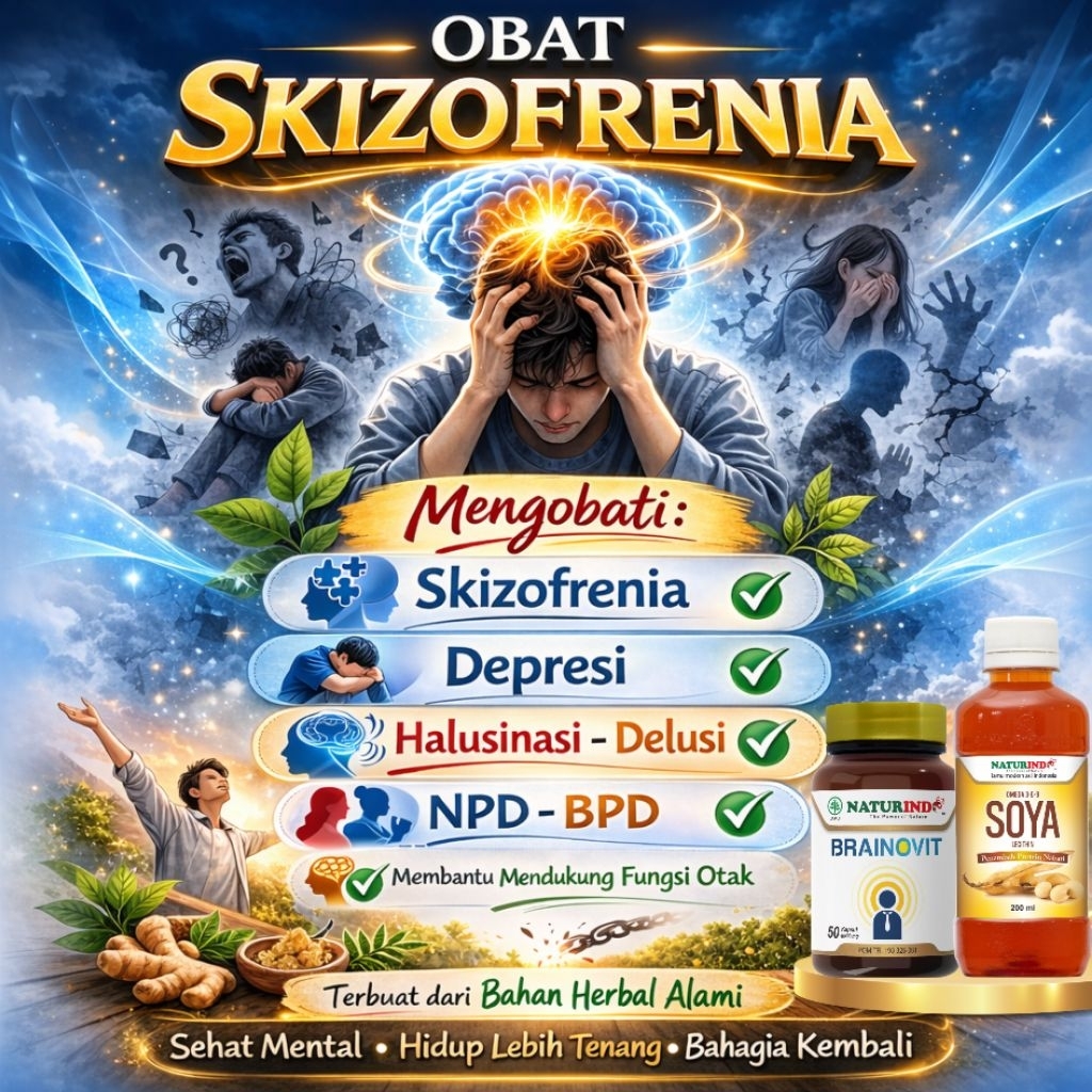 Obat Skizofrenia Halusinasi Delusi Cemas Berlebihan Anxiety Herbal Alami Naturindo