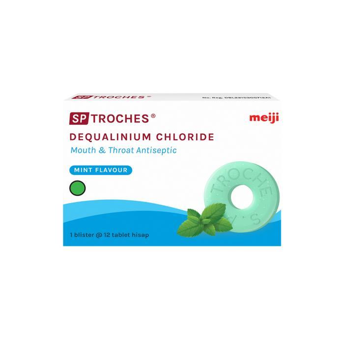 SP Troches Meiji 1 Box Isi 12 Tablet Hisap / Obat Radang Sakit Tenggorokan