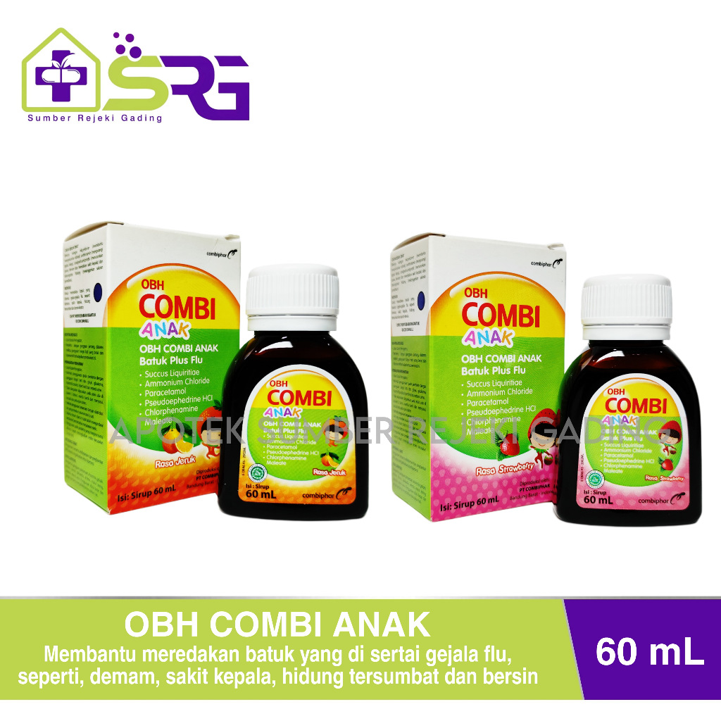 OBH Combi Anak Batuk Plus Flu 60mL - Sirup Obat Batuk Flu Anak / Obat Batuk Pilek Anak