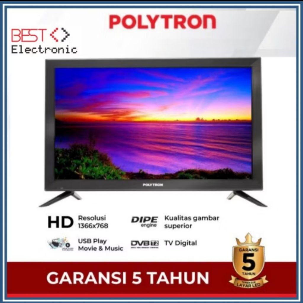POLYTRON DIGITAL TV LED 24 INCH PLD 24V1853 ORIGINAL GARANSI RESMI