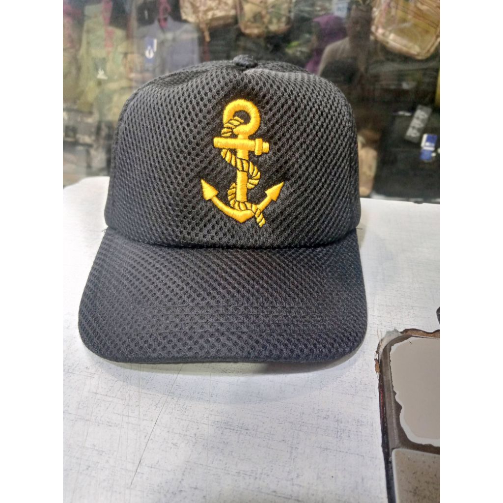 topi pelaut {{topi jaring pelaut {{topi jaring logo jangkar