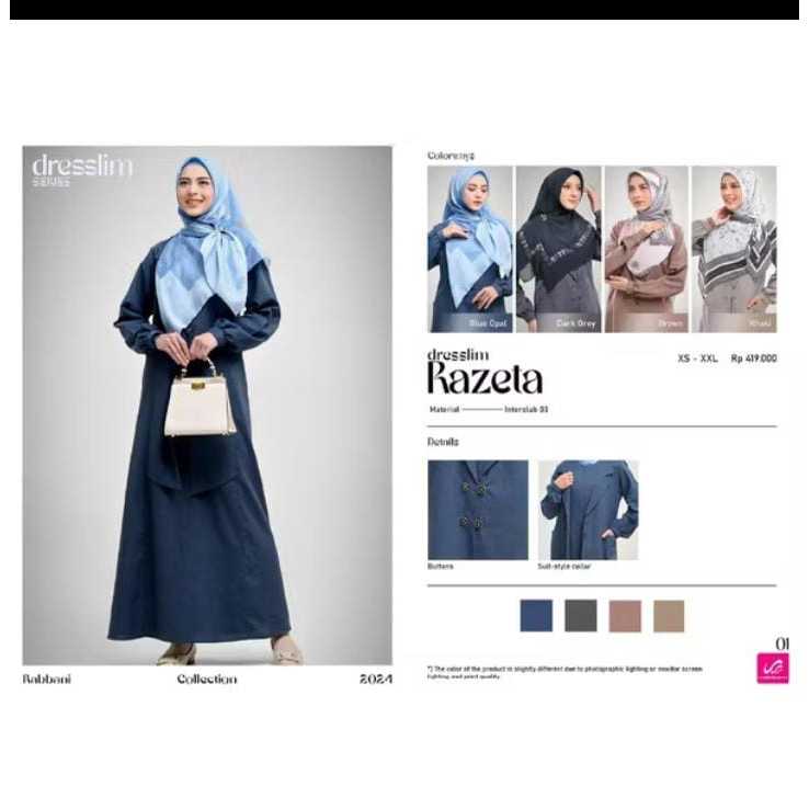 DISKON-Rabbani - Dresslim RAZETA / Gamis Dresslim Rabbani Terbaru