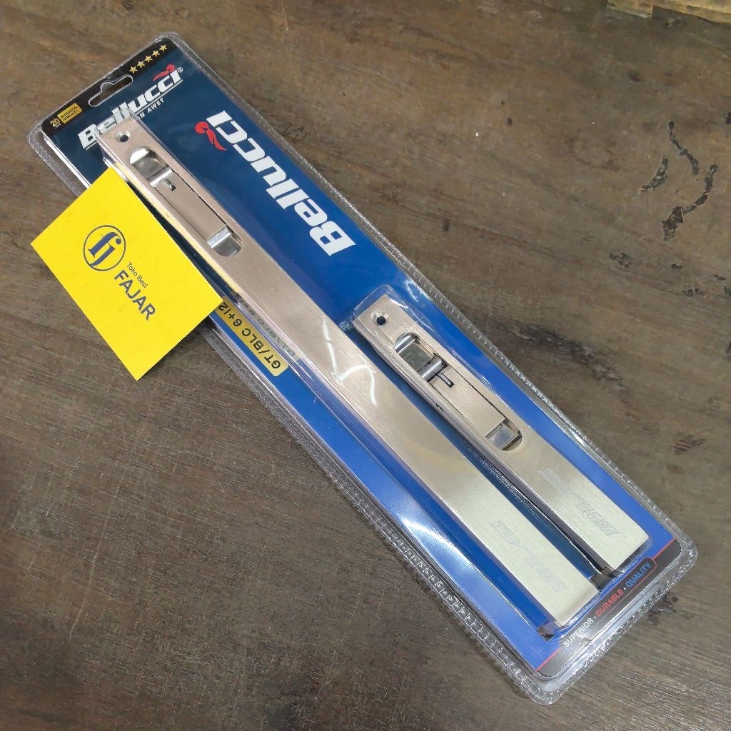 Kunci grendel slot tanam pintu double dobel flush 12 & 6 inch