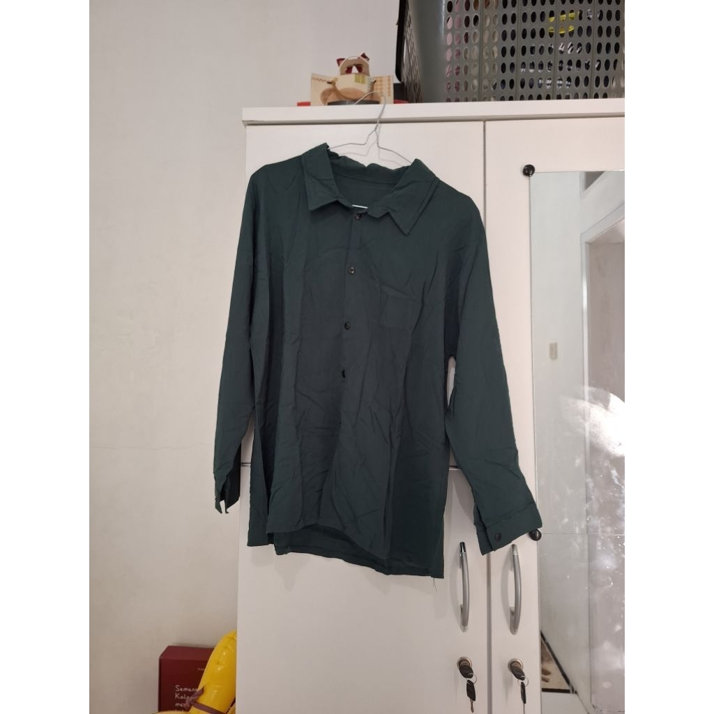 preloved kemeja warna emerald green