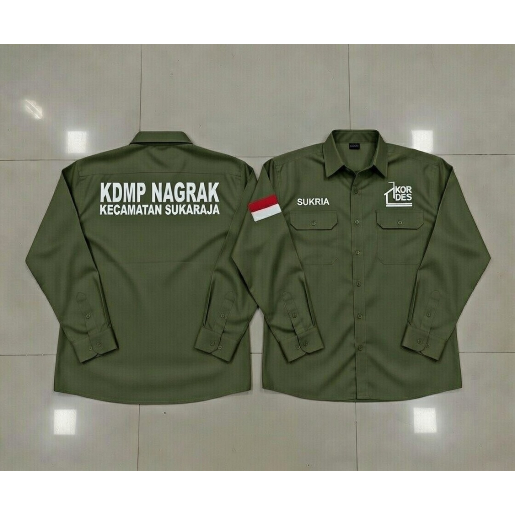 TEGUH STORE kemeja bordir koperasi merah putih kemeja koperasi merah putih baju koperasi merah serag