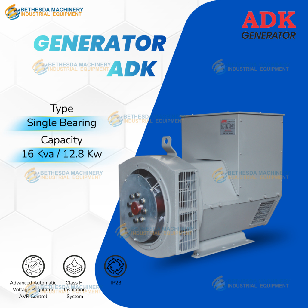ADK generator / dinamo genset 16 KVA Double / Single Bearing 16KVA