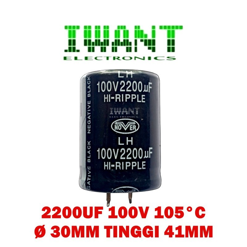 2200UF 100V 105°C CAPASITOR ELCO 2200UF 100VOLT KAPASITOR ELKO 2200UF 100V