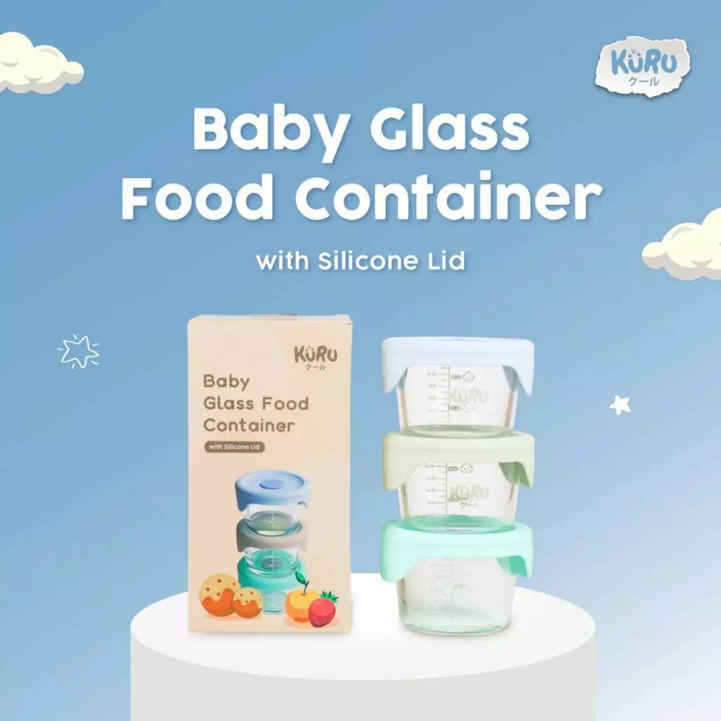 Kuru Baby Glass Food Container MPASI GC2001 & GC2002 | Wadah Kaca Mpasi Bayi | Wadah MPASI Bahan Kac
