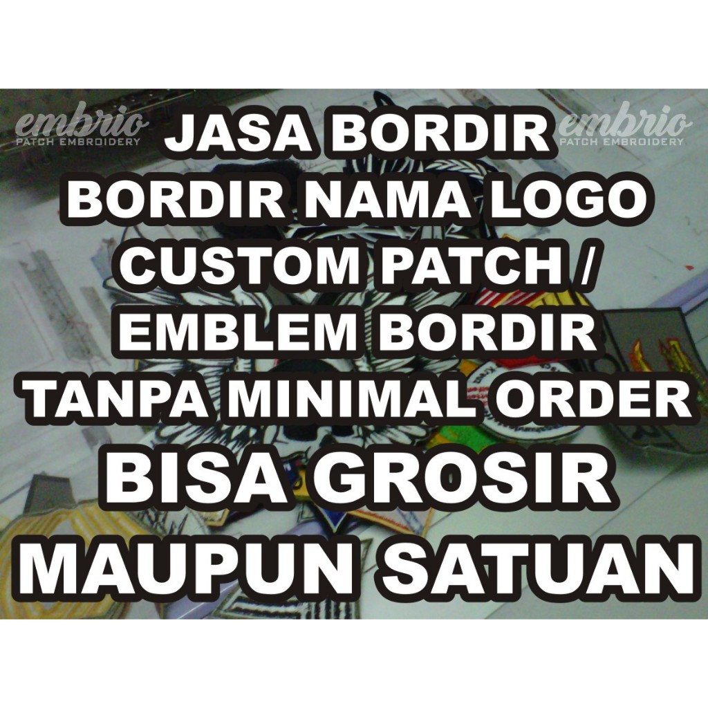 Bordir Satuan Jasa Bordir Emblem Nama Tempat Bordir Patch Logo Satuan Grosir Patches Custom Back Pat