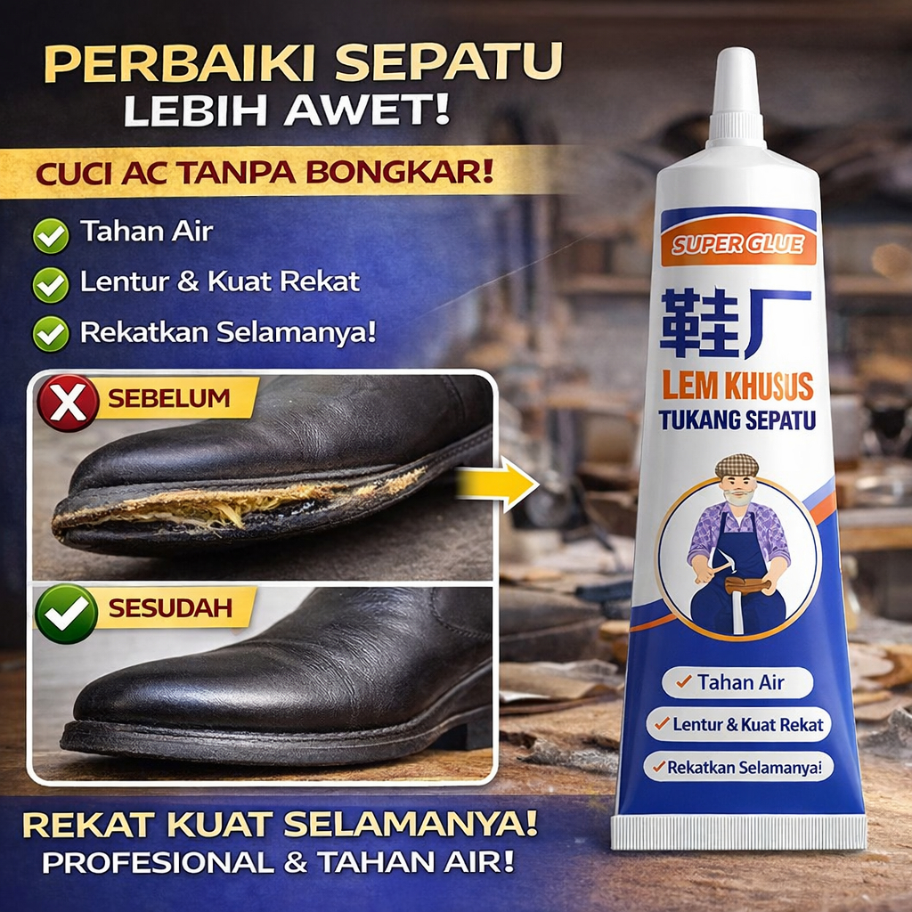 Lem Sepatu Premium Anti Air | Cocok Semua Material Sepatu/Lem Perbaiki Sepatu Berkualitas Tinggi Ant