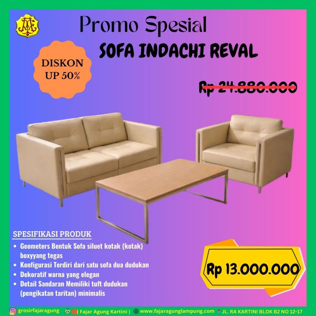 SOFA INDACHI REVAL / SOFA ELEGANT / SOFA PROMO