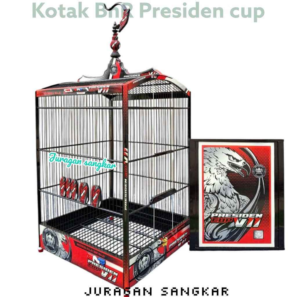 (FREE PACKING KAYU) Sangkar kandang kotak BnR decal presiden cup VII