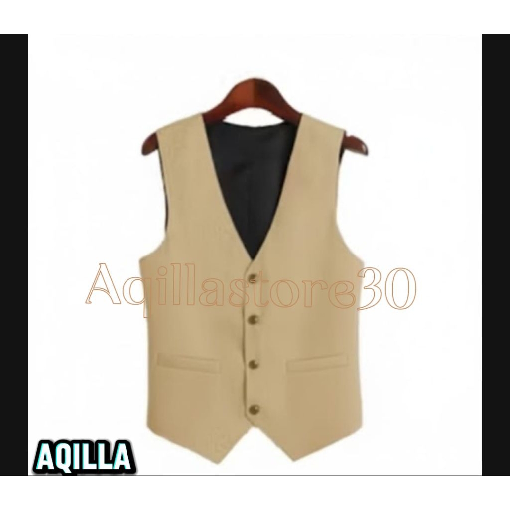 jas rompi blazer cream bahan drill premium