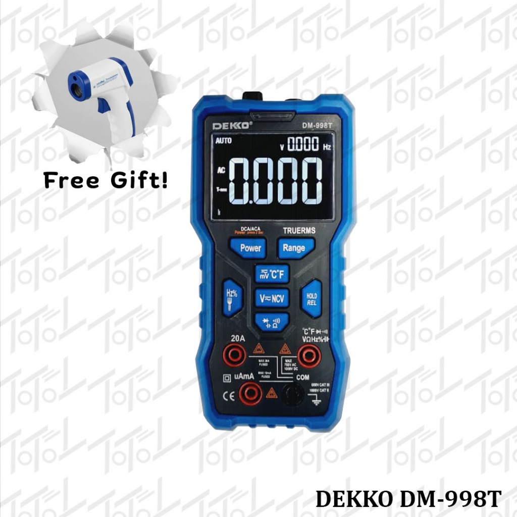 Dekko DM-998T Digital Multimeter Auto Range True RMS /  Multitester Dekko DM998T / Dekko DM 998T