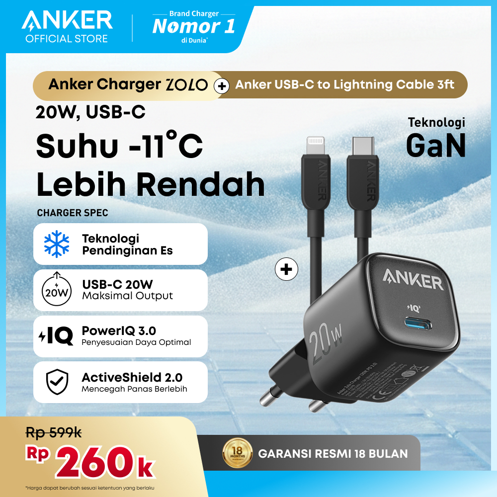 Anker 20W 30W Wall Charger Adaptor GaN USB Type C Lightning MFi Fast Charging PD for iPhone 17 16 15