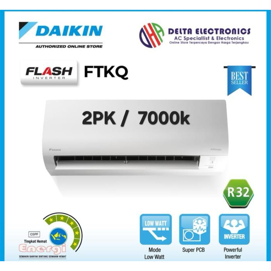 AC Daikin 2PK Flash Inverter FTKQ – Ex Resto (13 Bulan Pemakaian)