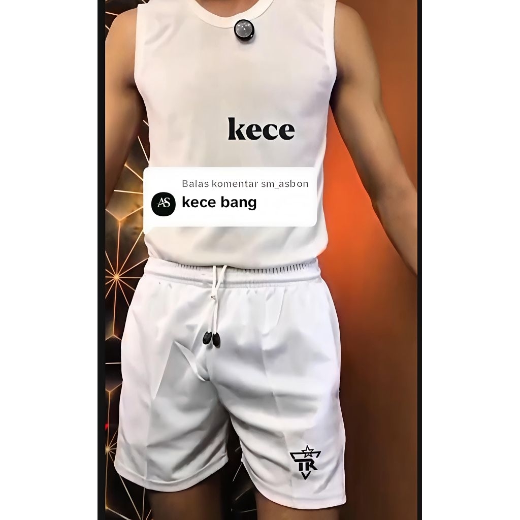 TR Sports - celana pendek olahraga Dri-fit Tebal Warna Putih Cepat Kering Ready Ukuran Jumbo