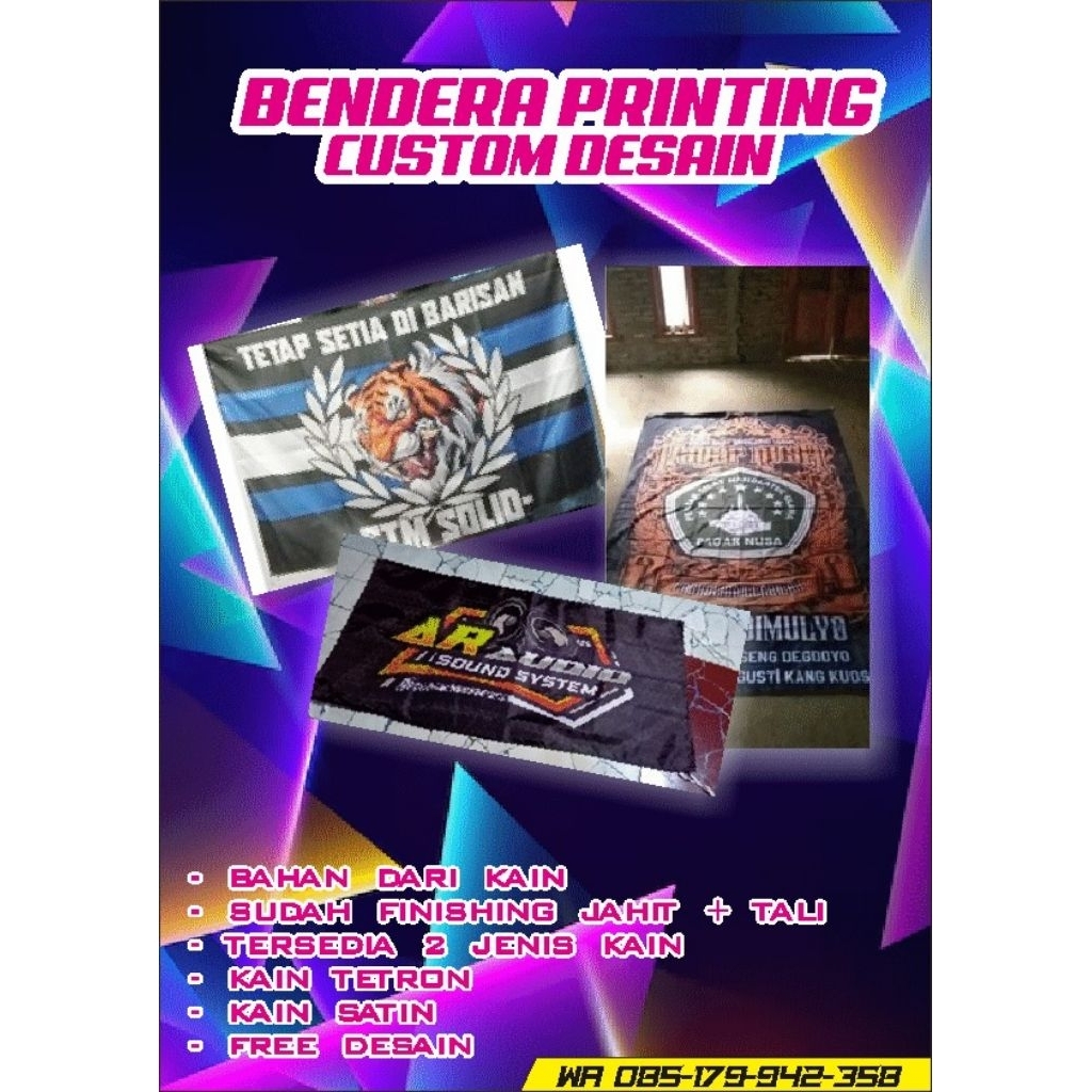 bendera printing custom desain, giant flag