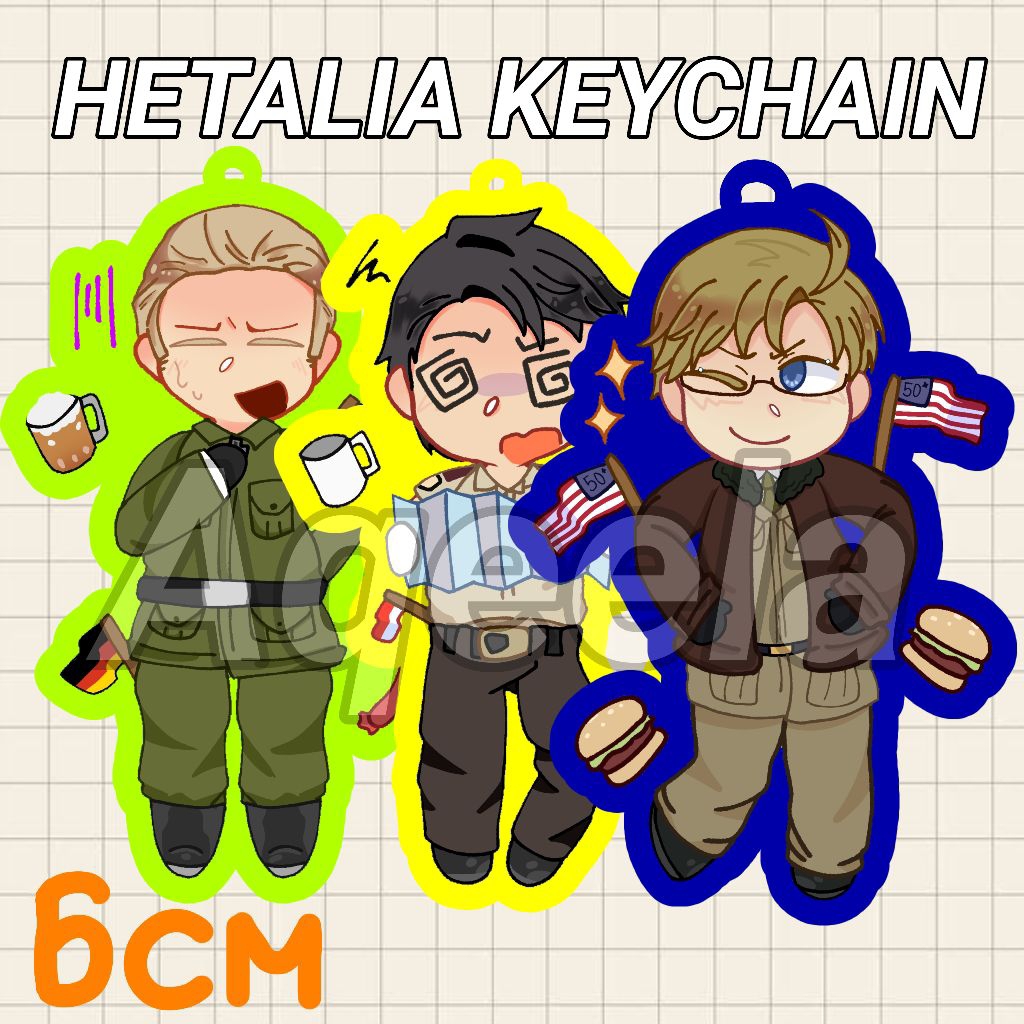 [READY STOCK] Hetalia keychain 6 cm | Fanmerch