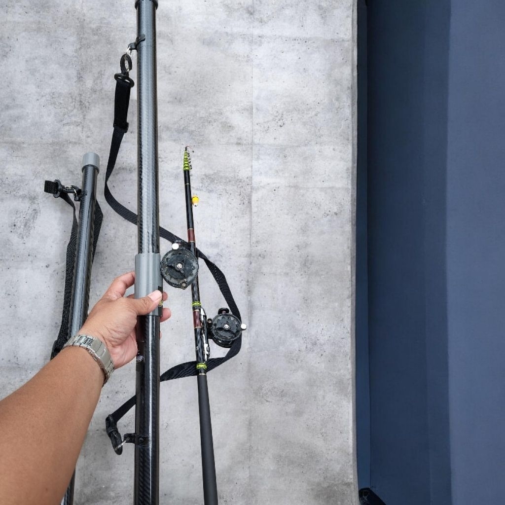 Tas pancing tegek ukuran muat untuk  4.5m sudah kolongan original pmberot