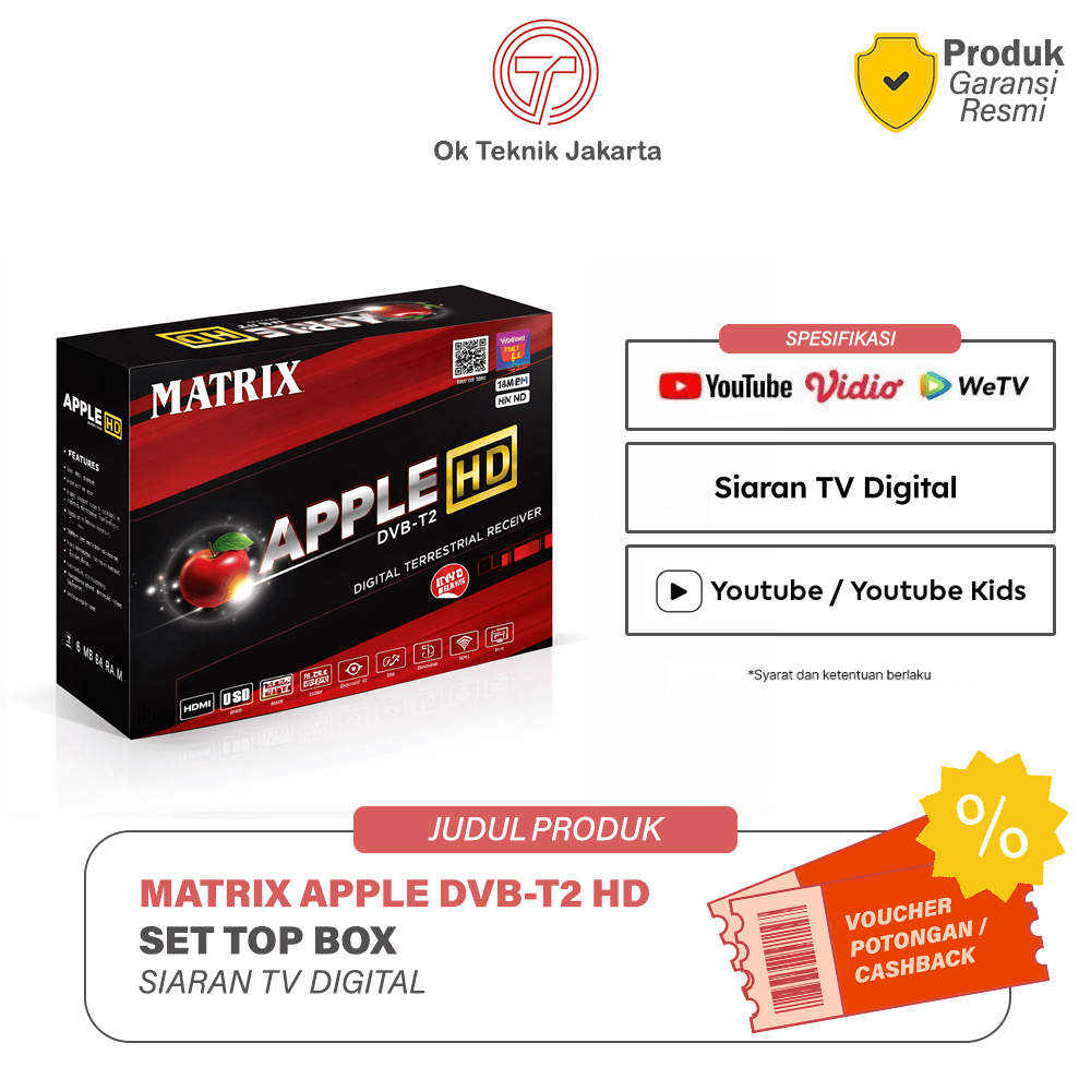 MATRIX - SET TOP BOX TV DIGITAL MATRIX DVB T2 APPLE HD EWS / SET TOP BOX MATRIX / STB TV DIGITAL