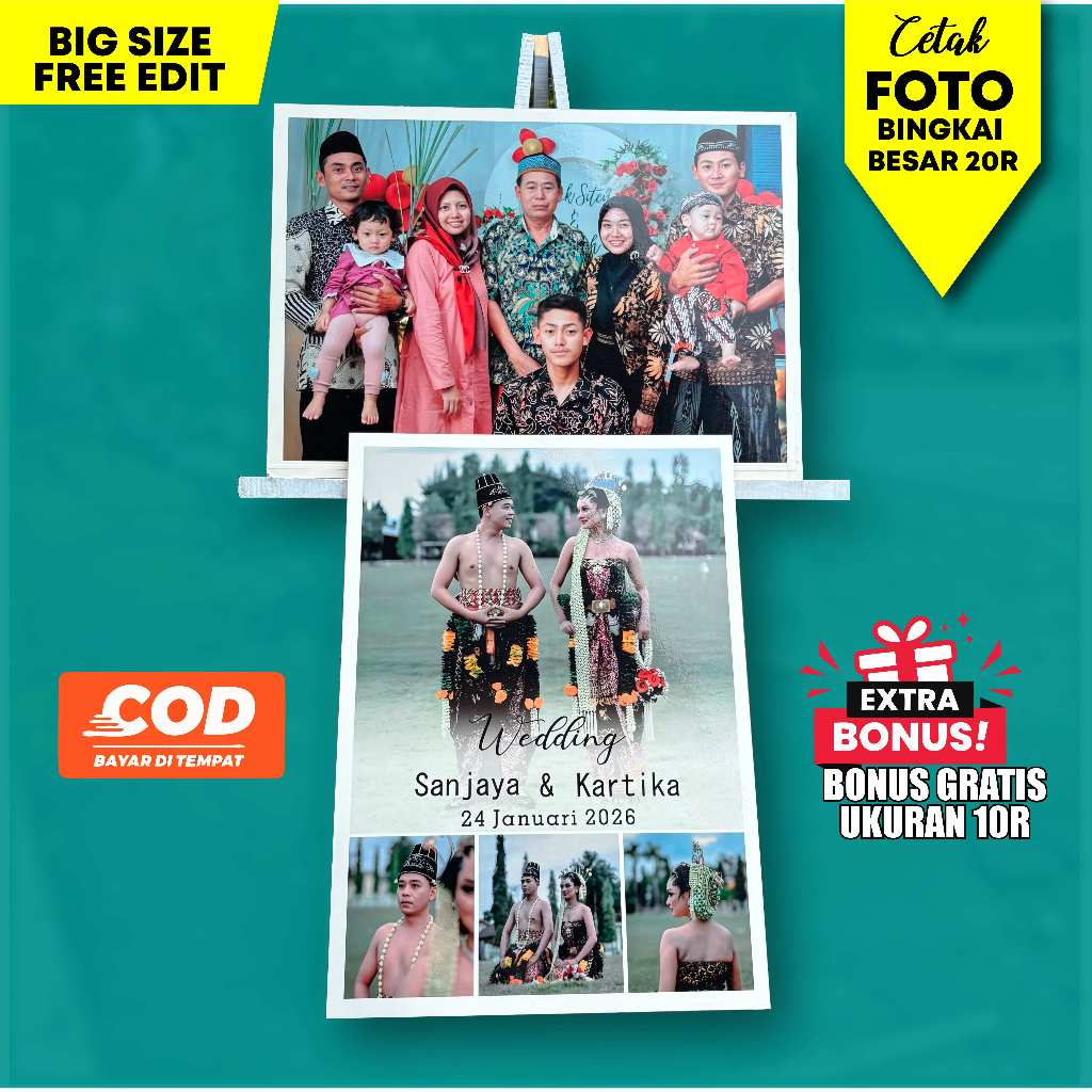 Promo Spesial Cetak Foto 20R Bingkai Jumbo 50x70 Cm Frame Tanpa Kaca Gratis Cetak Foto Bingkai MDF 1