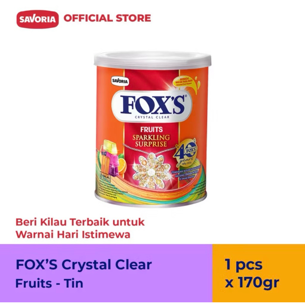 INSTANT JOGJA FOX'S Fruits m Tin - Permen Mint Kaleng 170g