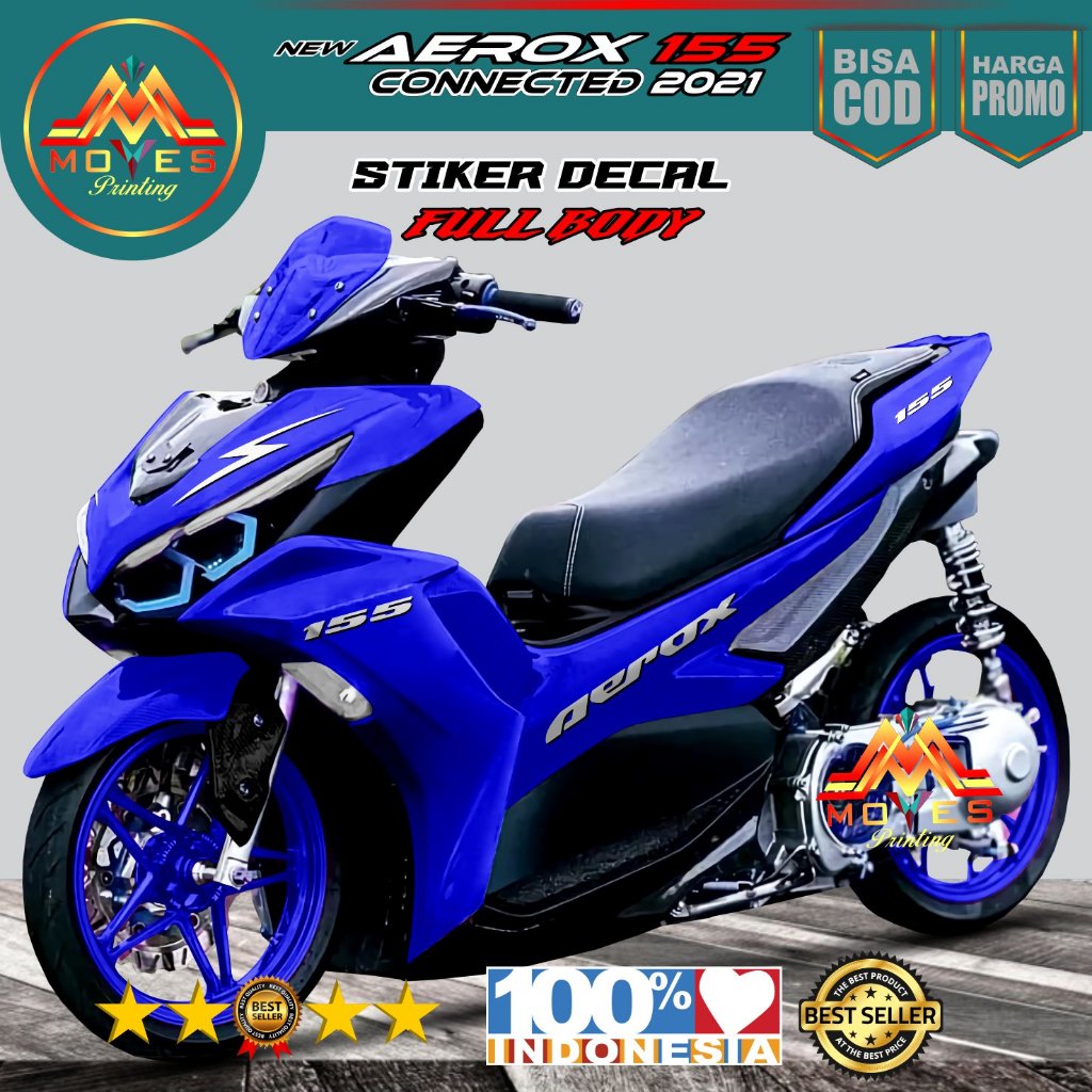 Decal new Aerox 155 connected 2021 full body simple  stiker decal yamaha aerox 155 2021