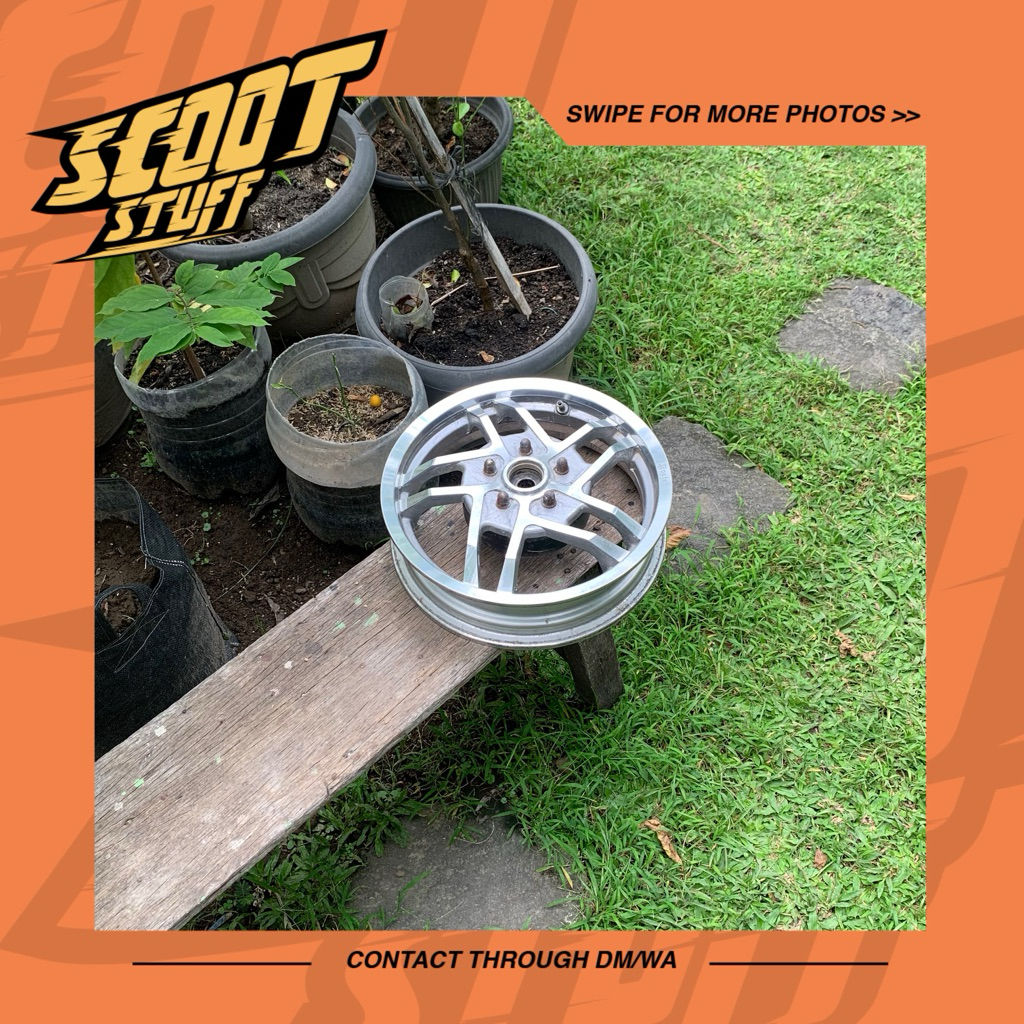 Velg Belakang GS Scooter Vespa Sprint Primavera S LX GTS 2V 3V Iget Ring 12 Original GS Scooter