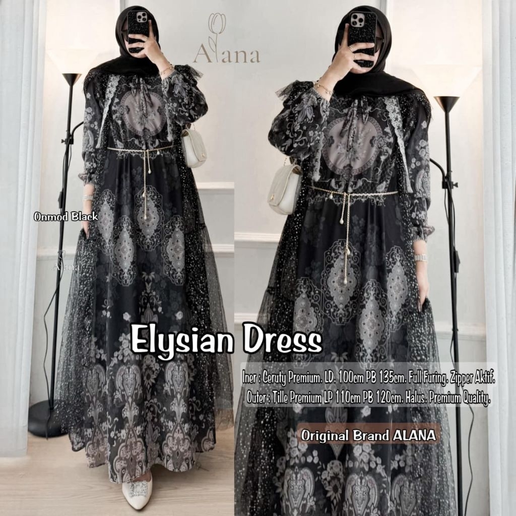 MAXI DRESS ELYSIAN ori Alana - Faya maxy  by valent | Kancing aktif. dress polos, lamisa maxy