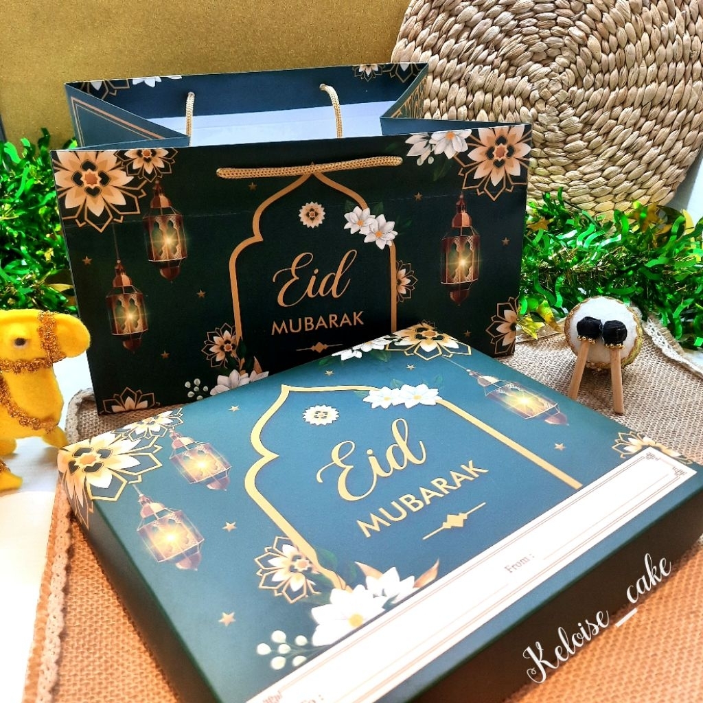 BOX /DUS NASTAR SEKAT 20/30  HOLES  IDUL FITRI + PAPERBAG IDUL FITRI